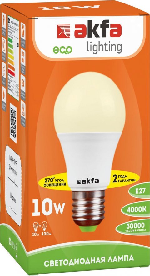 Лампа светодиодная Akfa Lighting E27 10W 4000K матовая FLLBL102740A