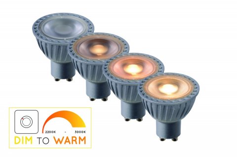 Лампа светодиодная диммируемая Lucide GU10 5W 2200-3000K серая 49009/05/36