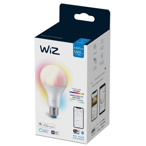 Лампа светодиодная диммируемая WiZ E27 13W RGB+CCT матовая Wi-FiBLE100WA67E27922-65RGB1PF/6 929002449702