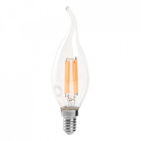 Лампа светодиодная Feron E14 15W 4000K Свеча на ветру Матовая 38263