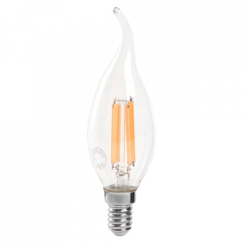 Лампа светодиодная Feron E14 15W 6400K Свеча на ветру Матовая 38264