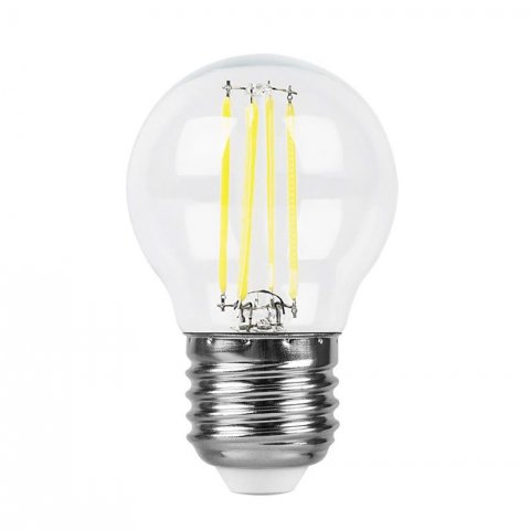 Лампа светодиодная филаментная Feron E27 7W 6400K прозрачная LB-52 38222