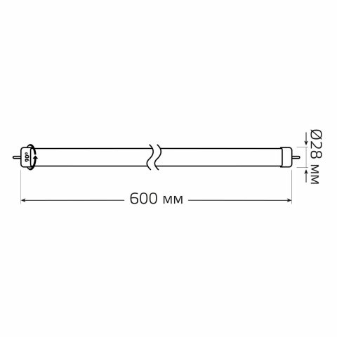 Лампа светодиодная Gauss G13 10W 4000К матовая 93020-R