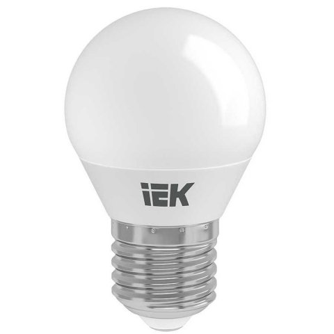 Лампа светодиодная IEK E27 7W 3000K матовая LLE-G45-7-230-30-E27