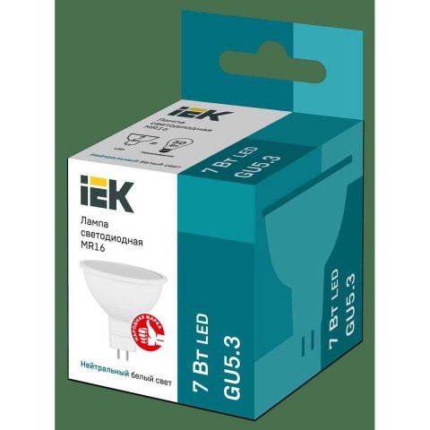 Лампа светодиодная IEK GU10 7W 3000K матовая LLE-PAR16-7-230-30-GU10