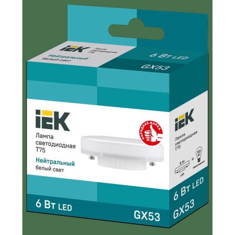 Лампа светодиодная IEK GX53 6W 4000K матовая LLE-T80-6-230-40-GX53