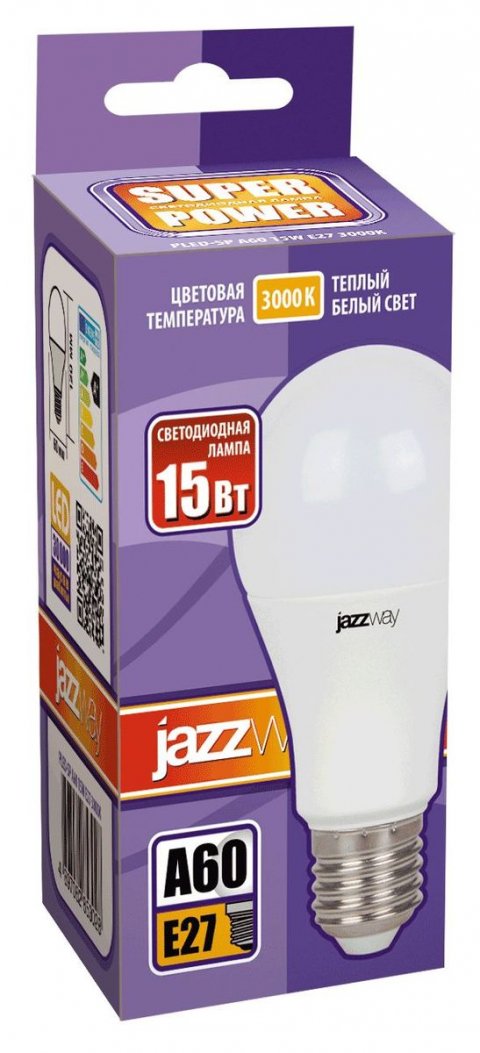 Лампа светодиодная Jazzway E27 15W 3000K матовая 2853028