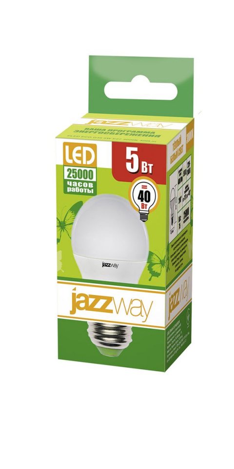 Лампа светодиодная Jazzway E27 5W 3000K матовая 1036957A