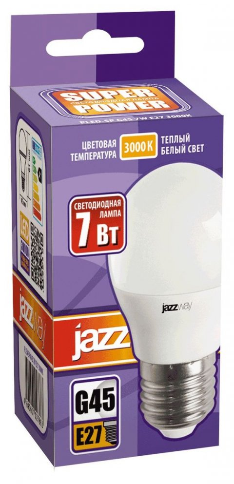 Лампа светодиодная Jazzway E27 7W 3000K матовая 1027863-2