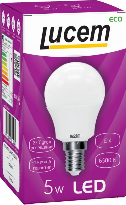 Лампа светодиодная Lucem E14 5W 6500K матовая FLLBL051465L