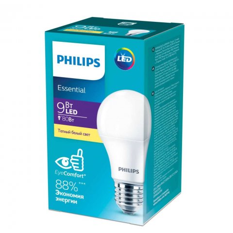 Лампа светодиодная Philips E27 9W 3000K матовая 929002299287
