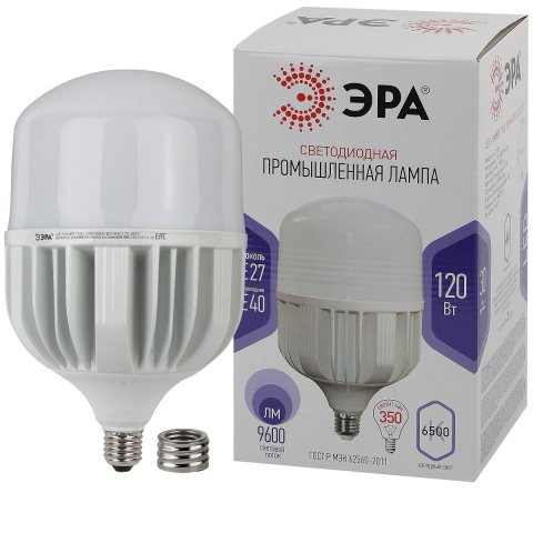 Лампа светодиодная сверхмощная ЭРА E27/E40 120W 6500K матовая LED POWER T160-120W-6500-E27/E40 Б0051794