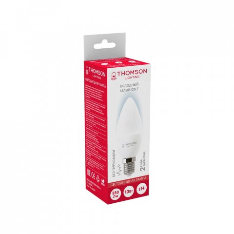 Лампа светодиодная Thomson E14 10W 6500K свеча матовая TH-B2309