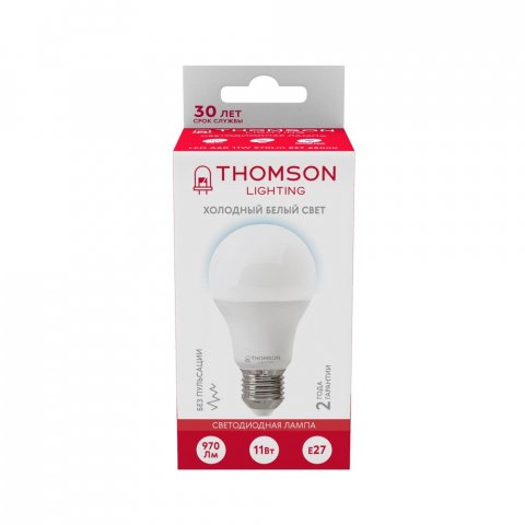 Лампа светодиодная Thomson E27 11W 6500K груша матовая TH-B2303