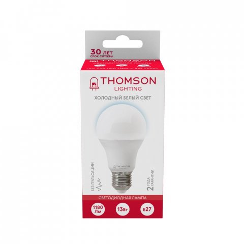 Лампа светодиодная Thomson E27 13W 6500K груша матовая TH-B2304