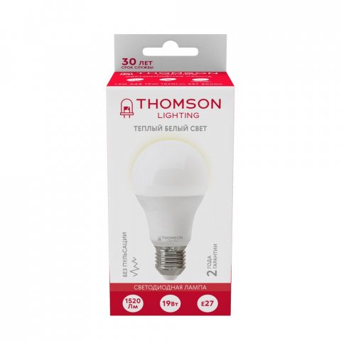 Лампа светодиодная Thomson E27 19W 3000K груша матовая TH-B2347
