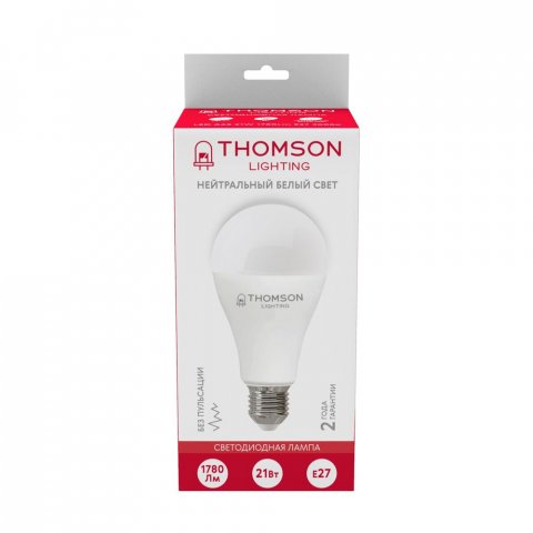 Лампа светодиодная Thomson E27 21W 4000K груша матовая TH-B2100