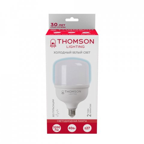 Лампа светодиодная Thomson E27 40W 6500K матовая TH-B2365