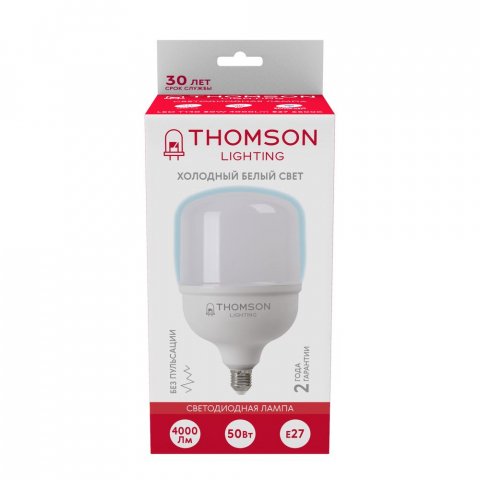 Лампа светодиодная Thomson E27 50W 6500K матовая TH-B2366