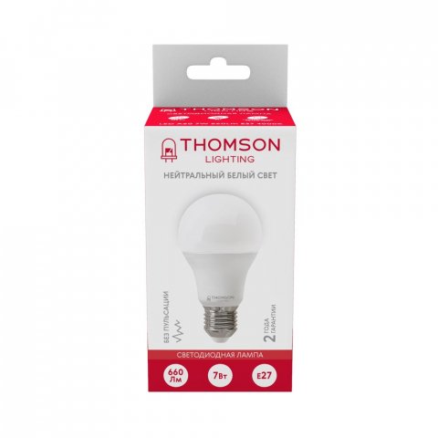 Лампа светодиодная Thomson E27 7W 4000K груша матовая TH-B2002