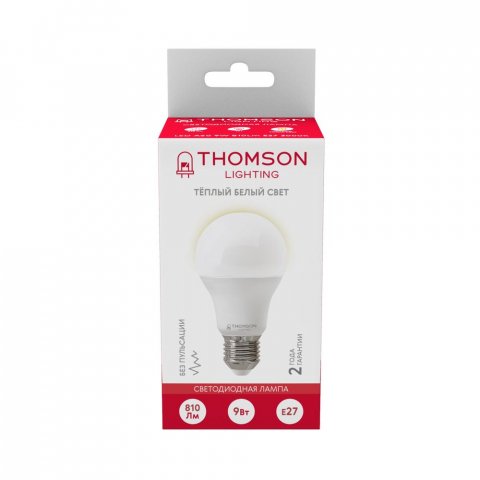 Лампа светодиодная Thomson E27 9W 3000K груша матовая TH-B2003