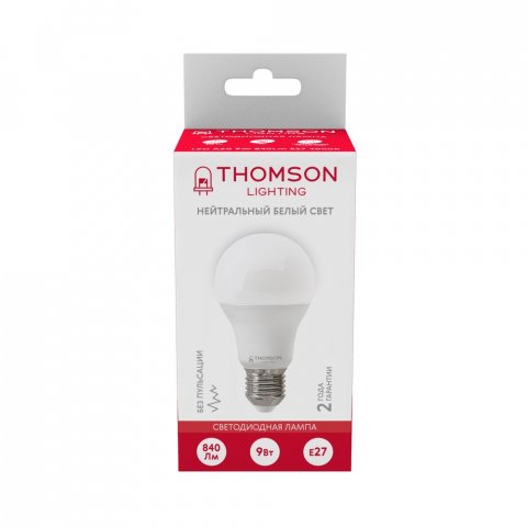 Лампа светодиодная Thomson E27 9W 4000K груша матовая TH-B2004