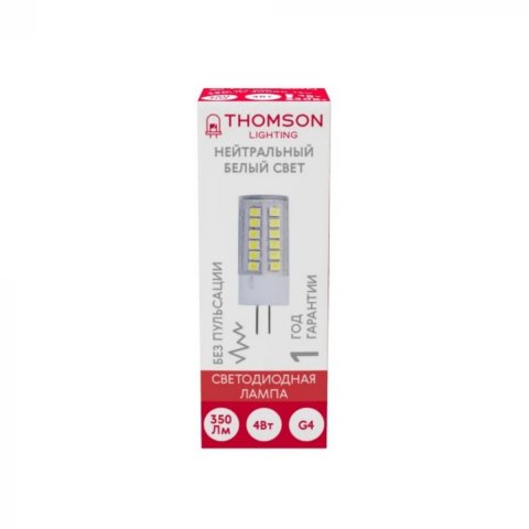 Лампа светодиодная Thomson G4 4W 4000K прозрачная TH-B4205