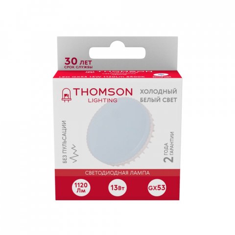 Лампа светодиодная Thomson GX53 13W 6500K таблетка матовая TH-B4014