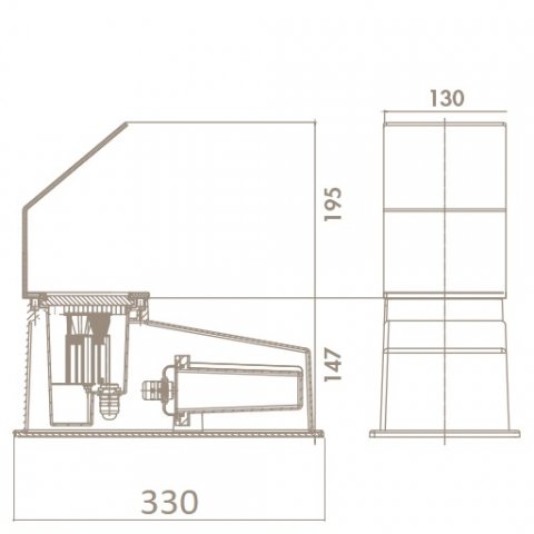 Ландшафтный светодиодный светильник Side Quadrat D2100