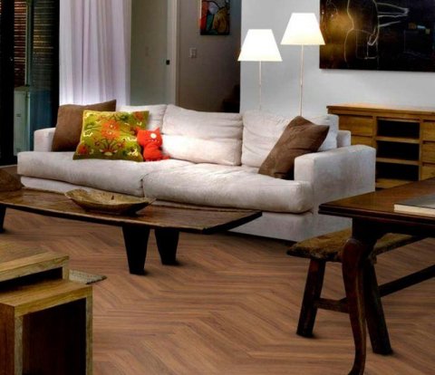 Замковый виниловый пол Kahrs Luxury Tiles Herringbone Redwood