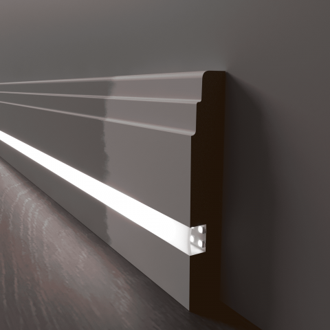 Плинтус МДФ (грунт) LED  профиль №1