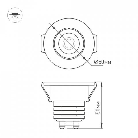 Мебельный светодиодный светильник Arlight LTM-R50WH 5W White 25deg 020754