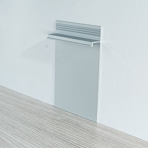 Плинтус Алюминий скрытый ВS  AS Cеребро МКР 98 х 14 х 3000 мм