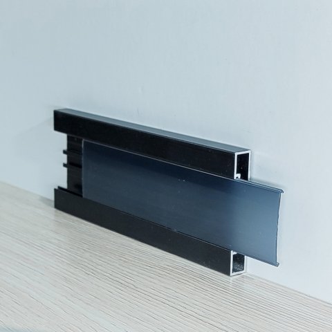 Плинтус Алюминий LED BU 60 Черный под рассеиватель МКР 60 мм х 10 мм х 3000 мм