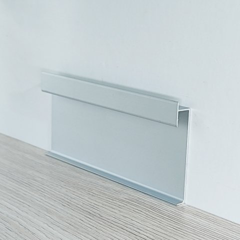 Плинтус Алюминий теневой ВS  AS Cеребро МКР 40 х 12 х 3000 мм