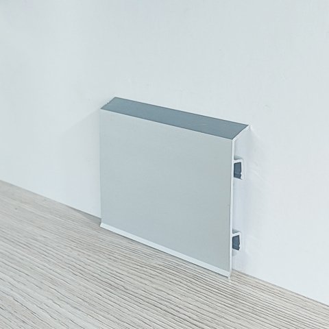 Плинтус Алюминий BI 70 AS Cеребро МКР 70 мм х 10 мм х 3000 мм