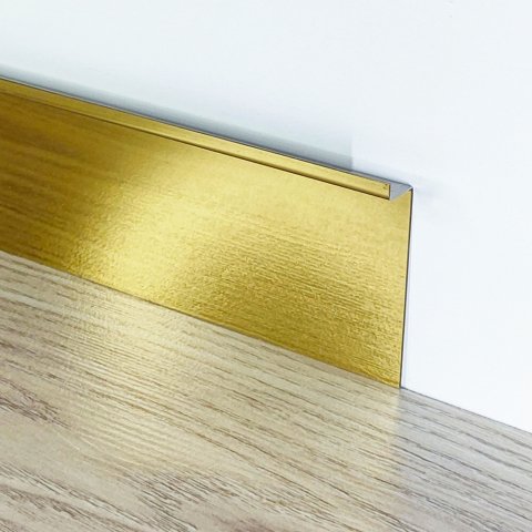 Плинтус Сталь под гипсокартон BG  Золото полированный AISI нитрид титана МКР 70 х 15 х 3000 мм