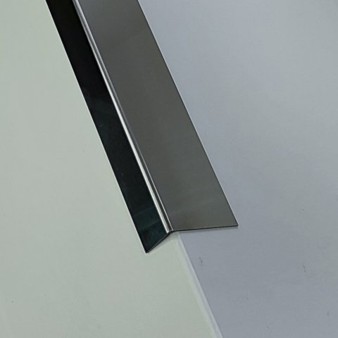 Уголок Сталь  Серебро полированный 430 МКР 15 мм х 8 мм х 3000 мм