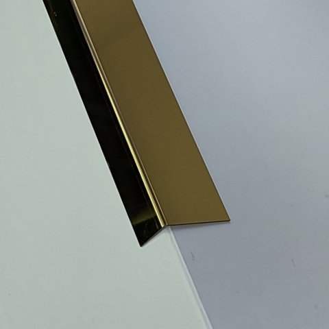 Уголок Сталь Золото полированный 430 МКР 15 мм х 8 мм х 3000 мм
