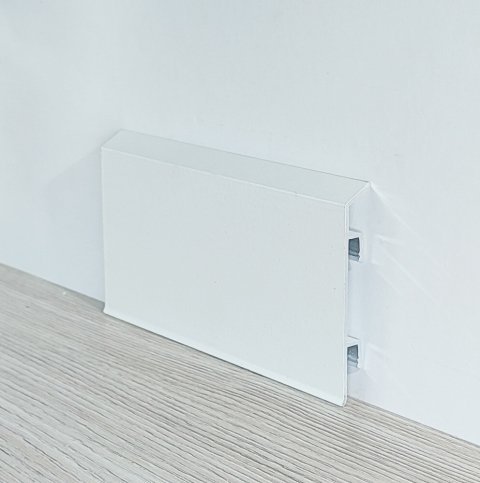 Плинтус Алюминий BI 70 Белый МКР 70 мм х 10 мм х 3000 мм