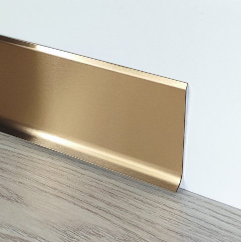 Плинтус Сталь L-образный BA Розовое золото шлифованный AISI 430 нитрид титана МКР 40 мм х 11 мм х 3000 мм