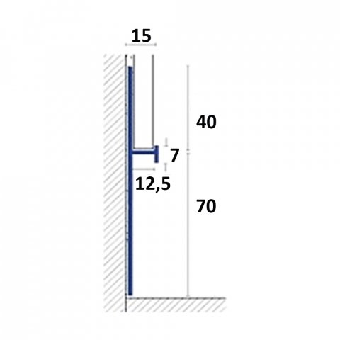 Плинтус Алюминий под гипсокартон AS BG Серебро МКР 110 х 15 х 3000 мм
