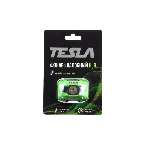 Налобный светодиодный фонарь Tesla от батареек 60х42 120 лм HLR