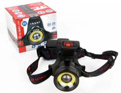 Налобный светодиодный фонарь Ultraflash Headlite аккумуляторный 100х90 300 лм E1335 13905