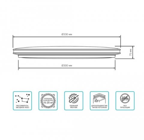 Настенно-потолочный светильник Gauss Basic Space Line 995440224