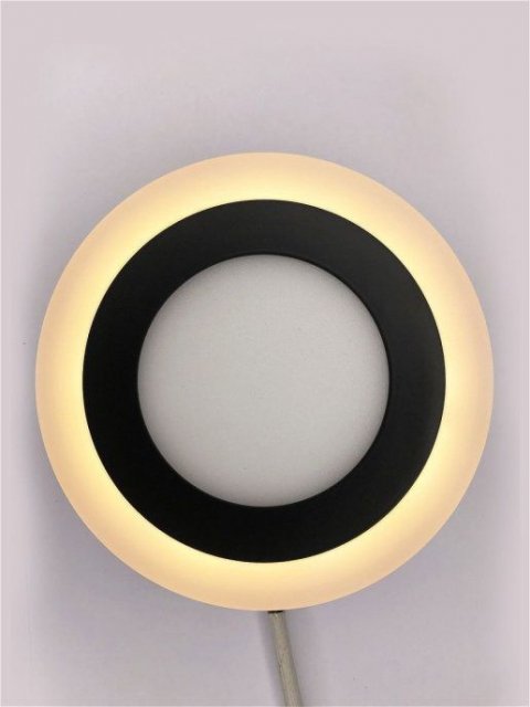 Настенно-потолочный светодиодный светильник Elvan NLS-500R-12/4-WW/NH-Bk