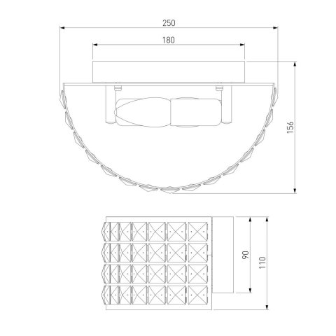 Настенный светильник Eurosvet Kira 10115/2 хром/прозрачный хрусталь Strotskis