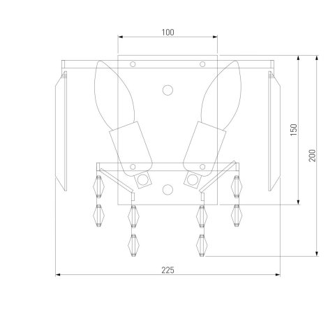 Настенный светильник Eurosvet Torreta 10121/2 хром/прозрачный хрусталь Strotskis