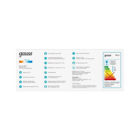 Настенный светодиодный светильник Gauss Elena BR033