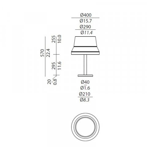 Настольная лампа Contardi Audrey Ta Medium Green